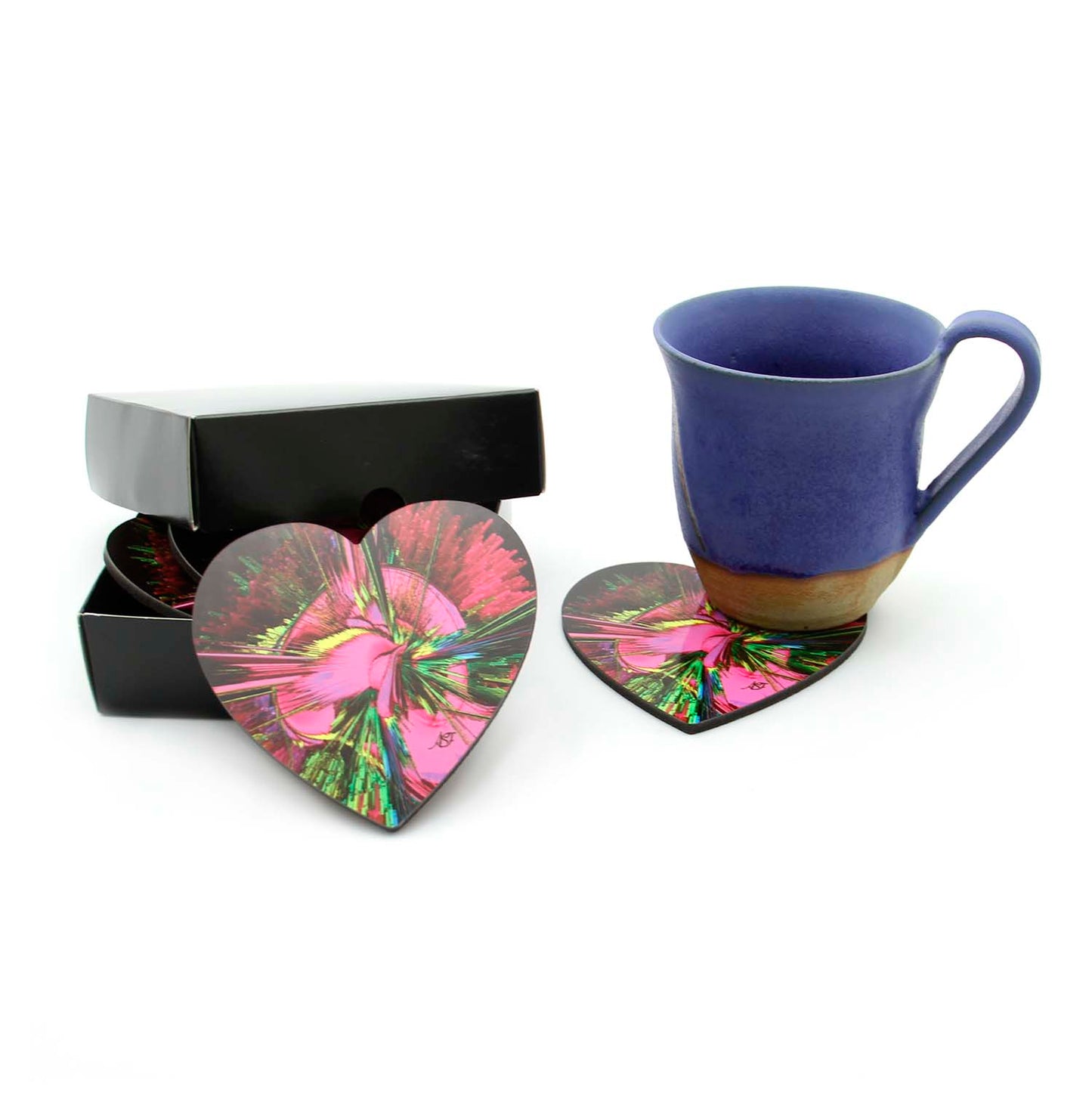 Color Splash - Heart Drink Coasters