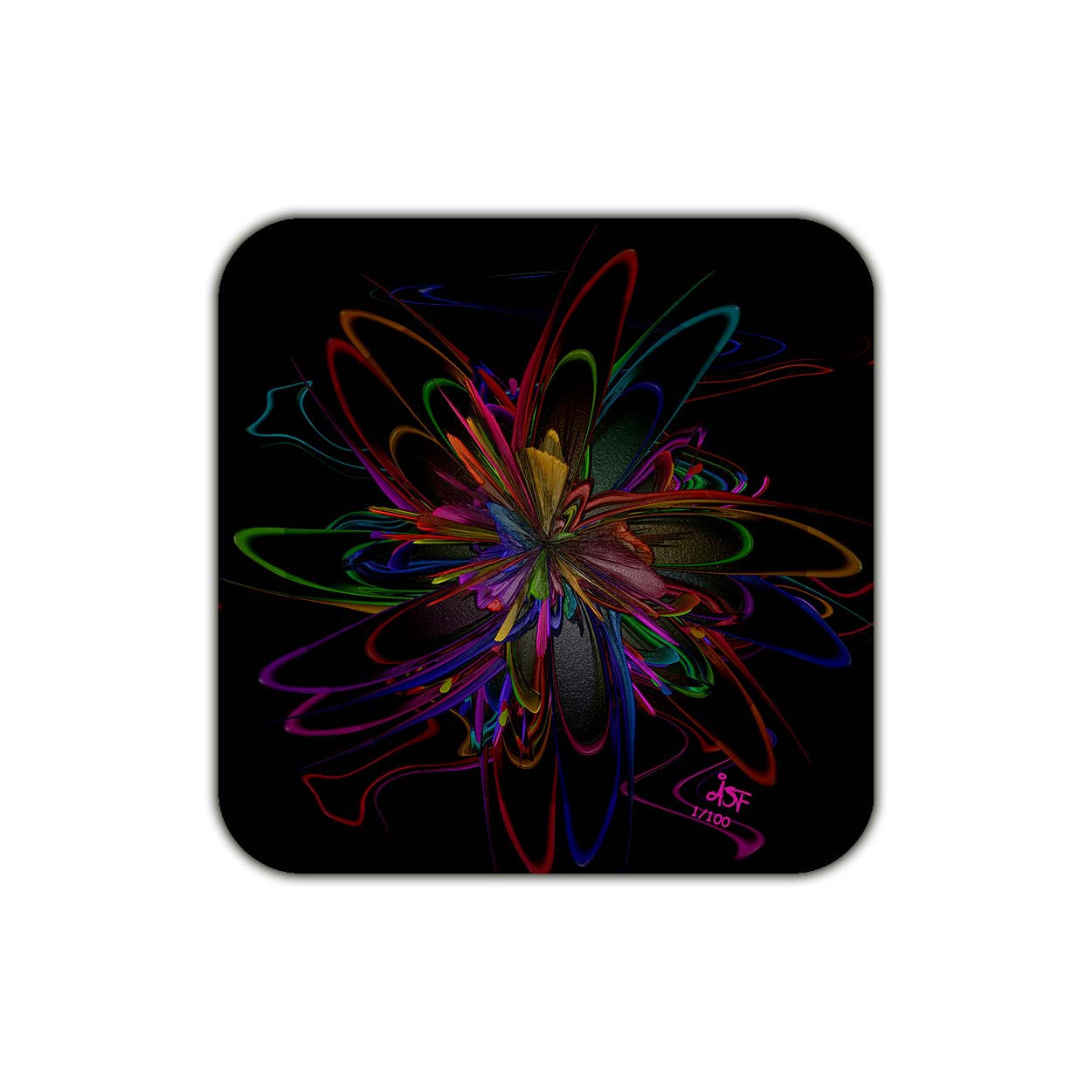 Colored Flower - Square Drink Coasters - Limited Edition