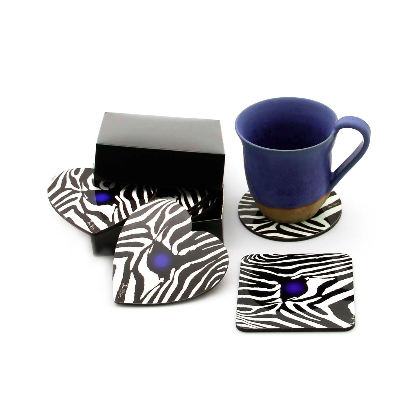 Zebra Blue Eye - Drink Coasters